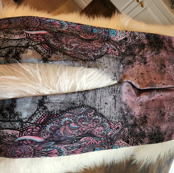 Evolution and Creation Yoga Leggings- Beautiful Elephant Design - Picture 6 of 8